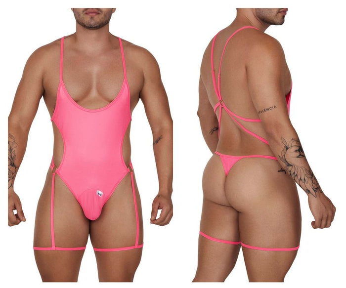 clever moda CandyMan 99697 Garter Bodysuit Color Pink