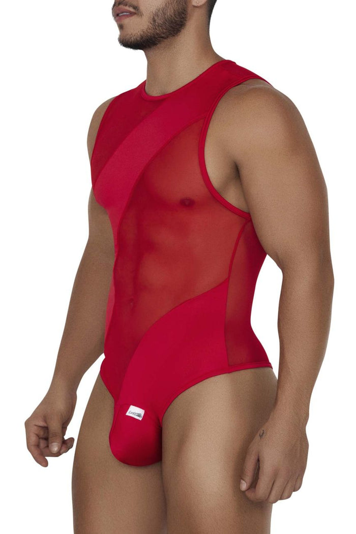 Clever Moda CandyMan 99699X Mesh Bodysuit Color Red