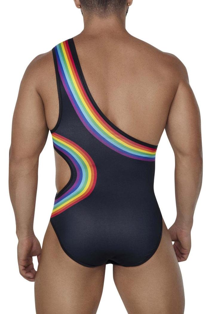 Clever Moda CandyMan 99702X Rainbow Bodysuit Color Black