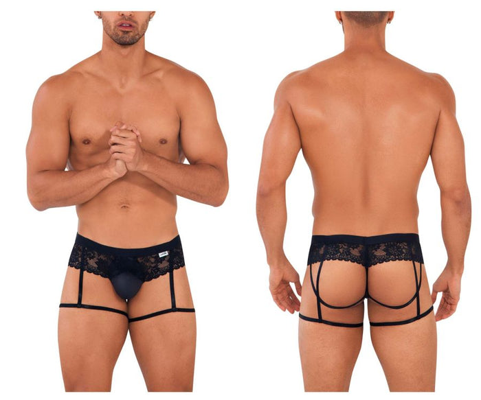 clever moda CandyMan 99717 Lace Garther Jockstrap Color Black