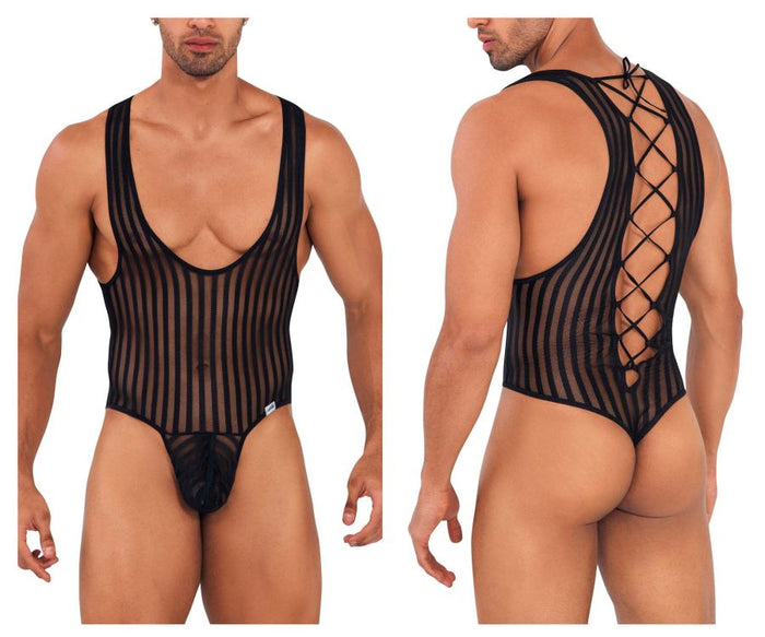 clever moda CandyMan 99727X Work-N-Play Bodysuit Color Black