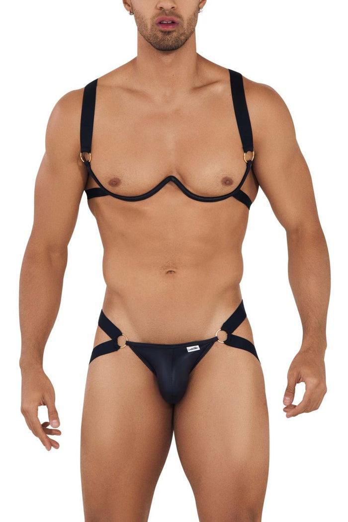 Clever Moda CandyMan 99731 Harness-Bra Two Piece Set Color Black