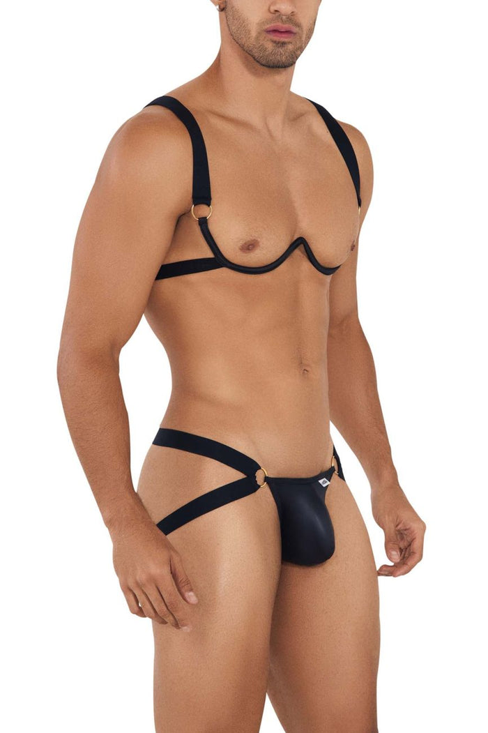 Clever Moda CandyMan 99731 Harness-Bra Two Piece Set Color Black