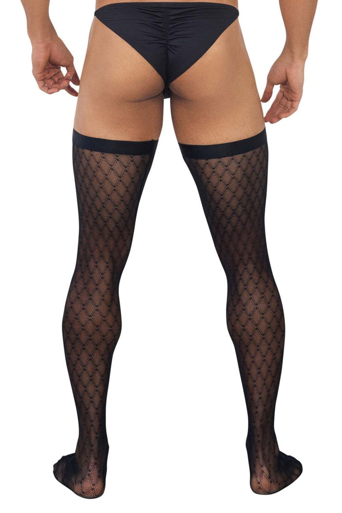 Clever Moda CandyMan 99735 Mesh Thigh Highs Color Black