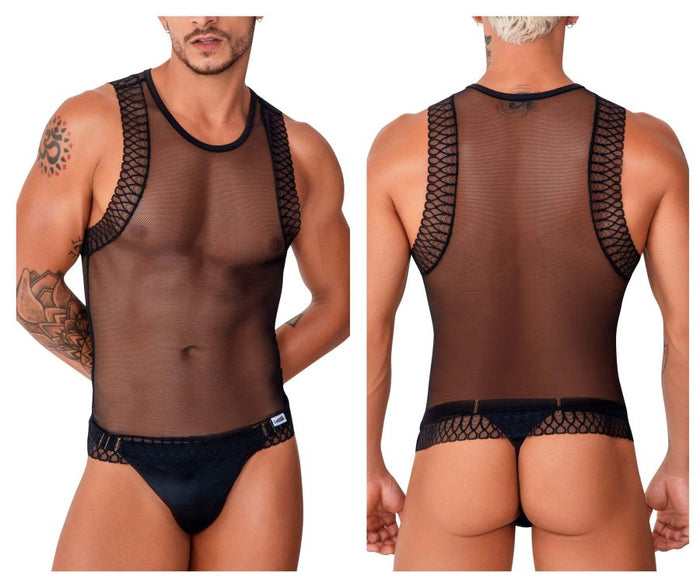 clever moda CandyMan 99758 Mesh Tank Top Color Black