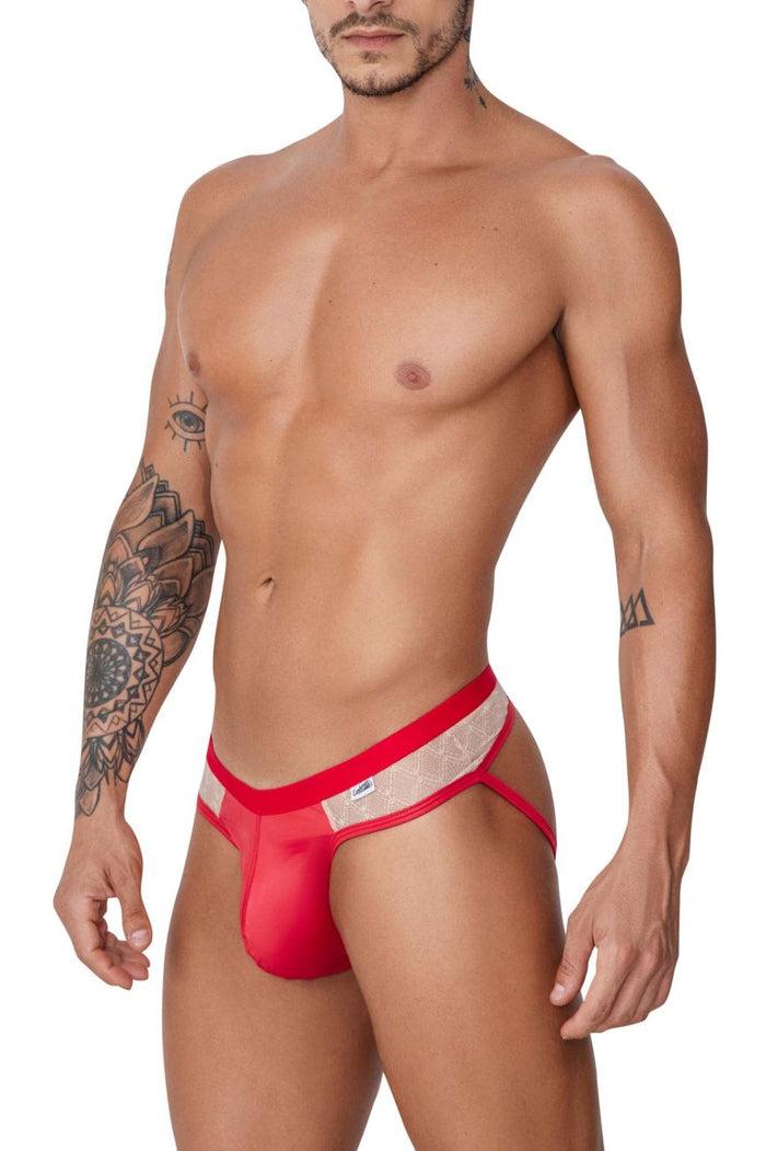 Clever Moda CandyMan 99763 Lace Jockstrap Color Nude-Red