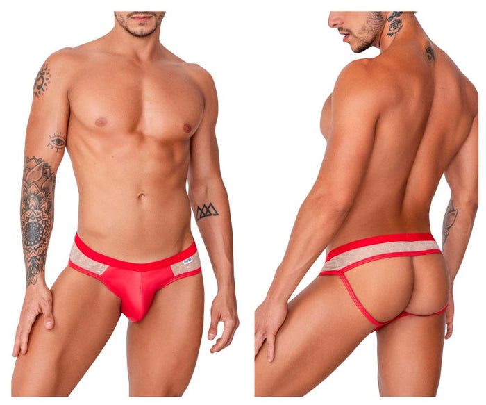 clever moda CandyMan 99763 Lace Jockstrap Color Nude-Red