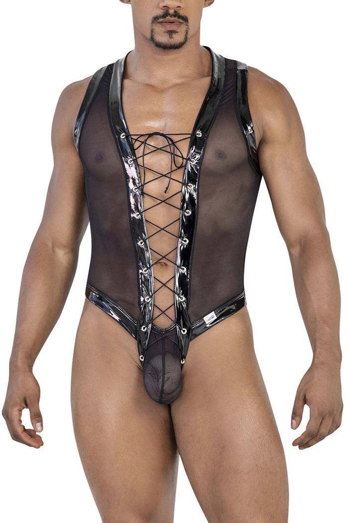 Clever Moda CandyMan 99774 Gladiator Bodysuit Color Black