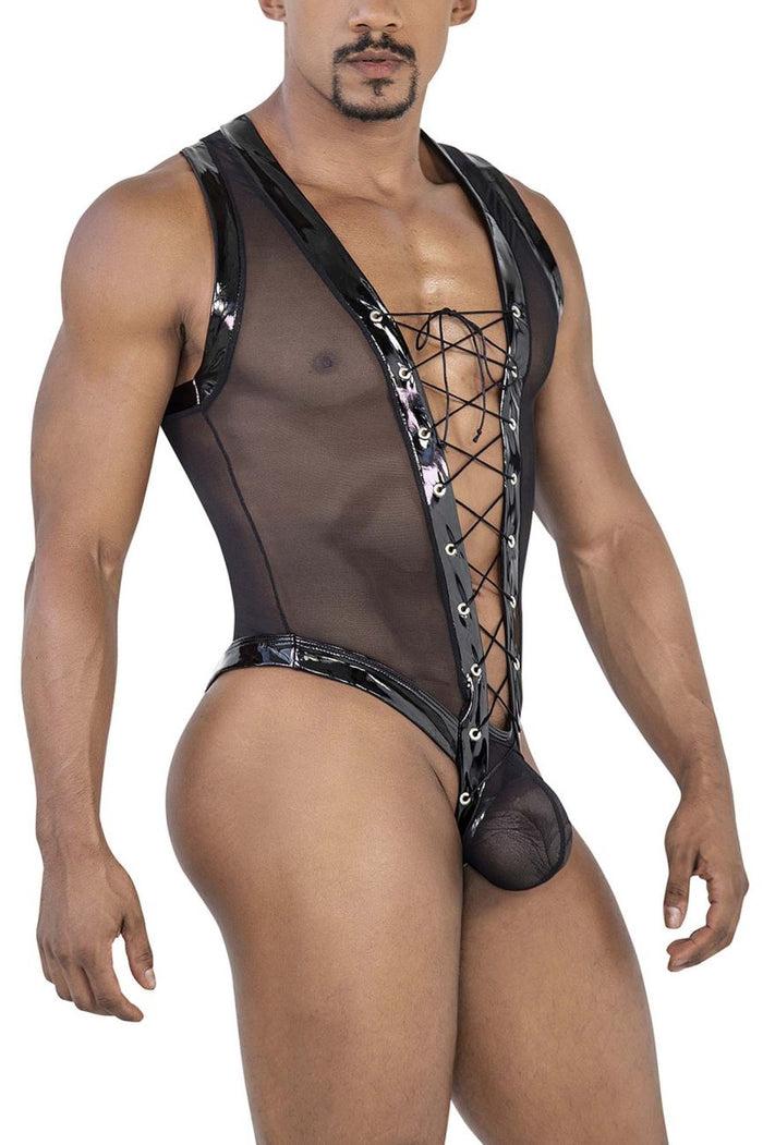 Clever Moda CandyMan 99774 Gladiator Bodysuit Color Black