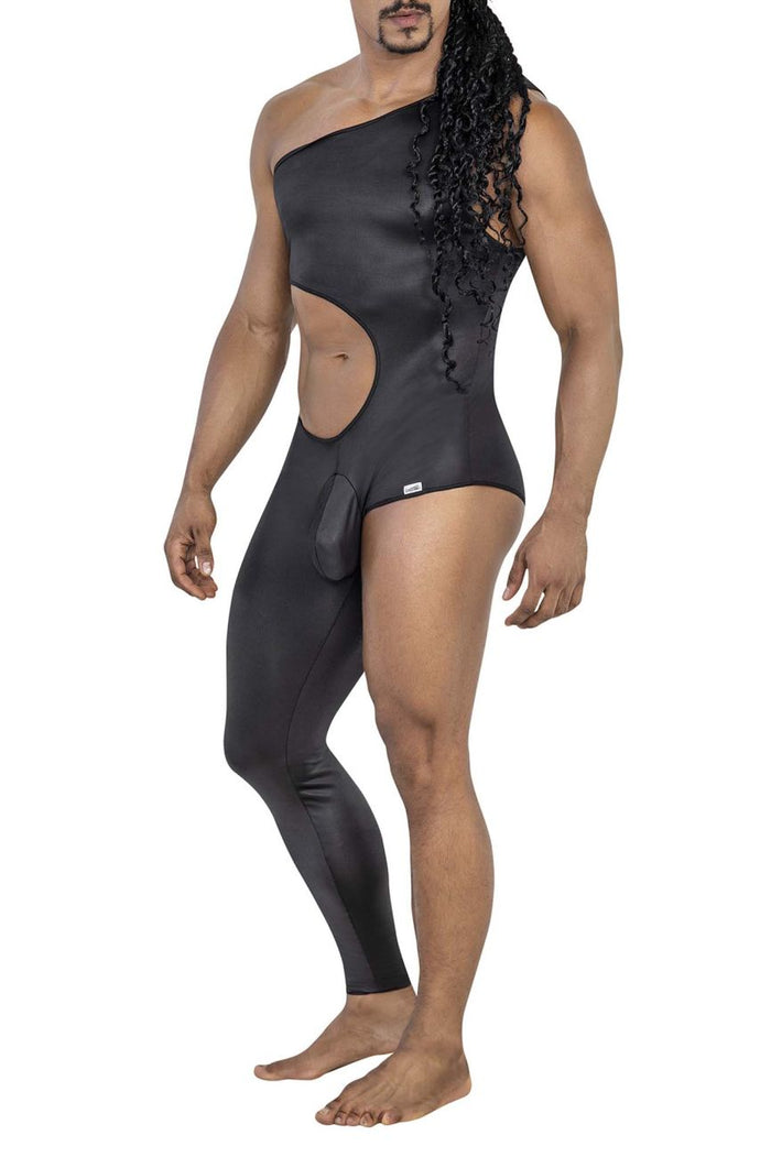 Clever Moda CandyMan 99786 One Shoulder One Leg Bodysuit Color Black