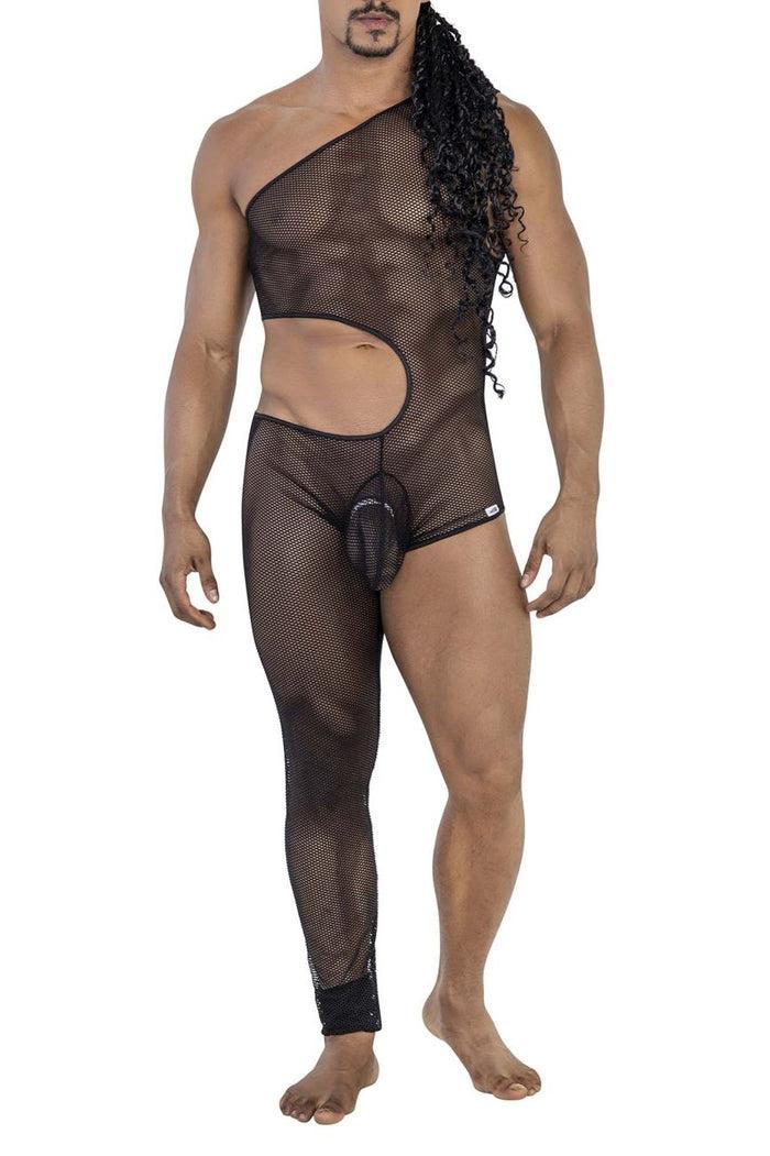 Clever Moda CandyMan 99787 One Shoulder One Leg Bodysuit Color Black