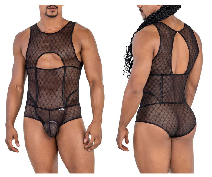 clever moda CandyMan 99794 Mesh Bodysuit Color Black