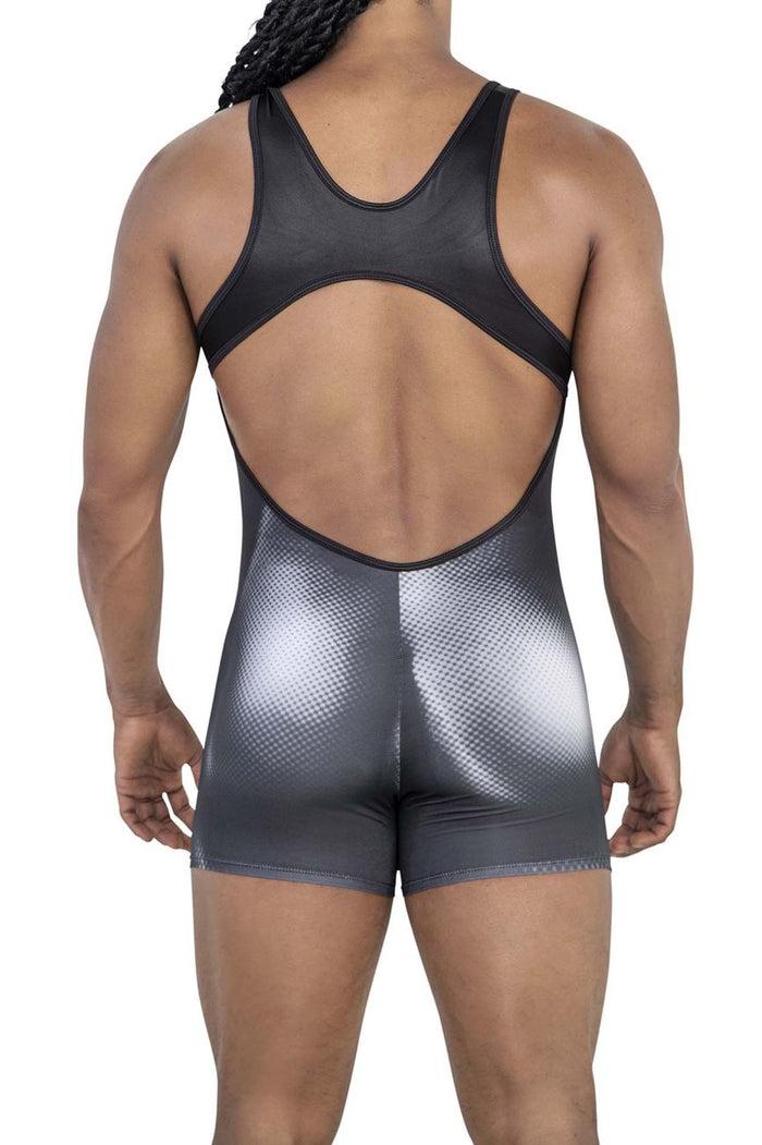 Clever Moda CandyMan 99796 Muscle Onesie Bodysuit Color Black-White