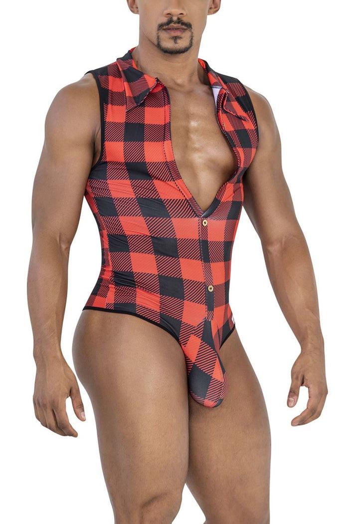 Clever Moda CandyMan 99800 Lumberjack Bodysuit Color Red