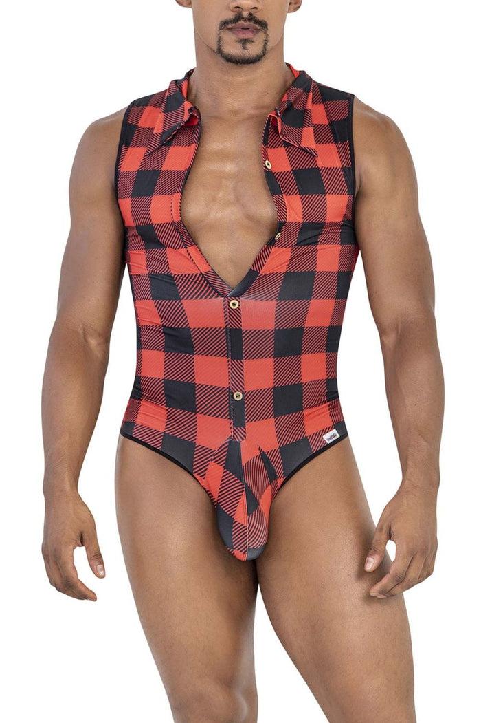 Clever Moda CandyMan 99800 Lumberjack Bodysuit Color Red