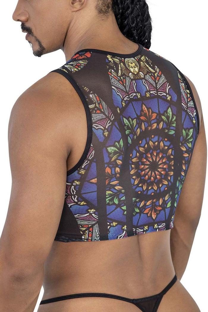 Clever Moda CandyMan 99805 Stained Glass Tank Top Color Black-Print