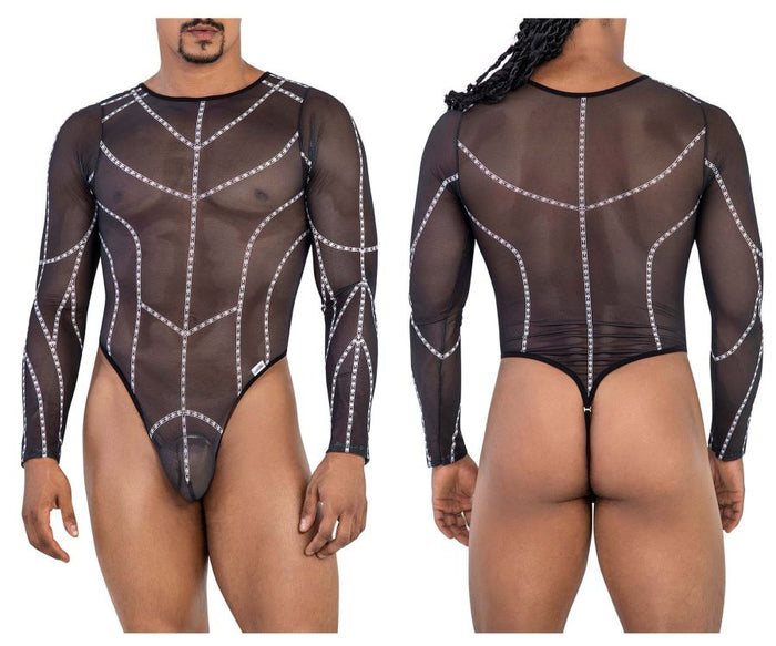clever moda CandyMan 99816 Mesh Bodysuit Color Black