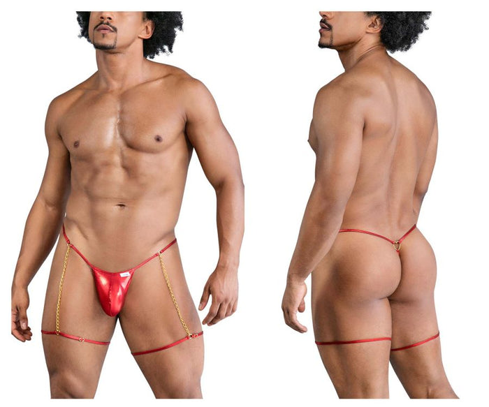 clever moda CandyMan 99827 Chain-Garter Thongs Color Red