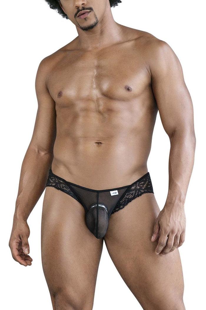 Clever Moda CandyMan 99828 Lace-Mesh Thongs Color Black
