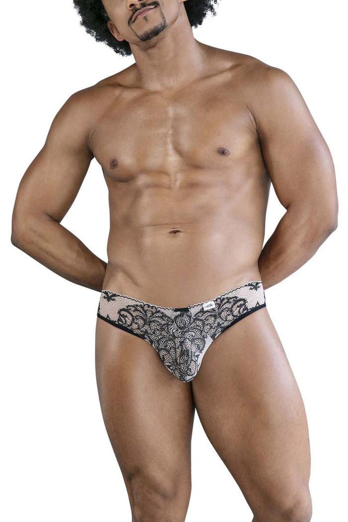 Clever Moda CandyMan 99830 Lace Briefs Color Nude-Black