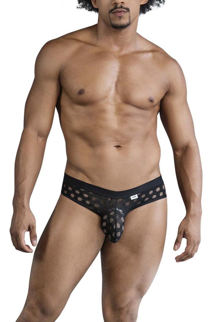 Clever Moda CandyMan 99855 Polka Mesh Briefs Color Black