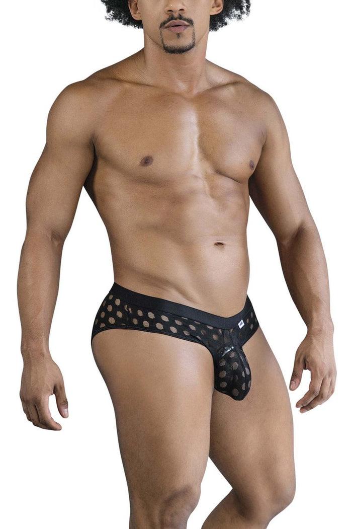 Clever Moda CandyMan 99855 Polka Mesh Briefs Color Black