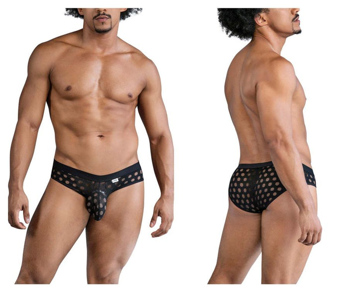 clever moda CandyMan 99855 Polka Mesh Briefs Color Black