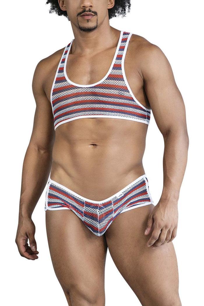 Clever Moda CandyMan 99859 Two Piece Outfit Color Stripes