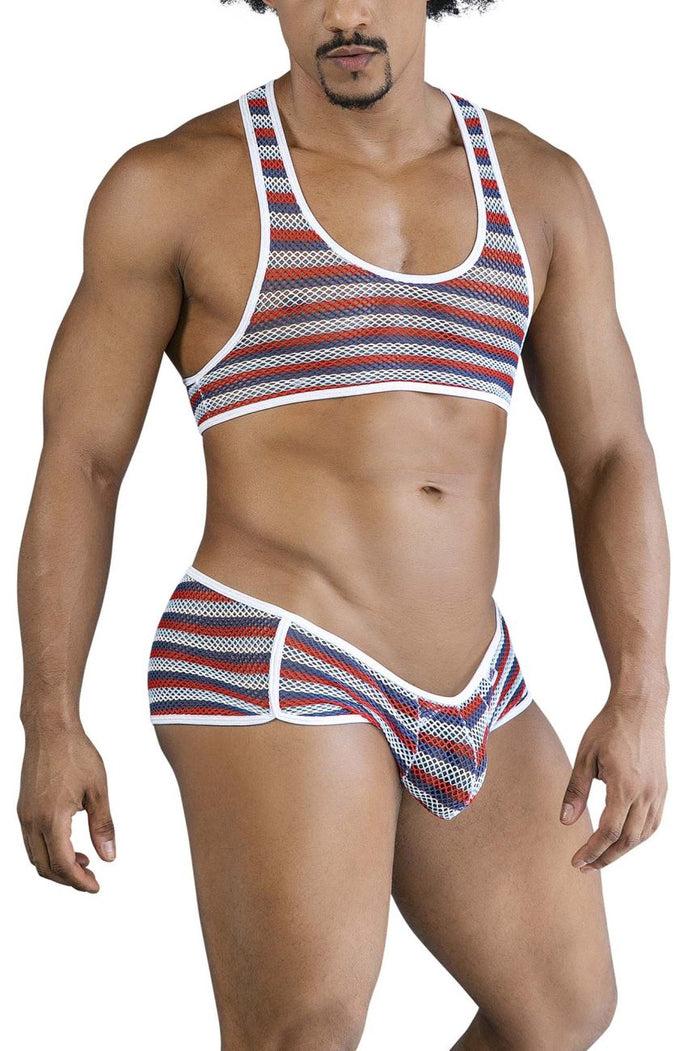 Clever Moda CandyMan 99859 Two Piece Outfit Color Stripes