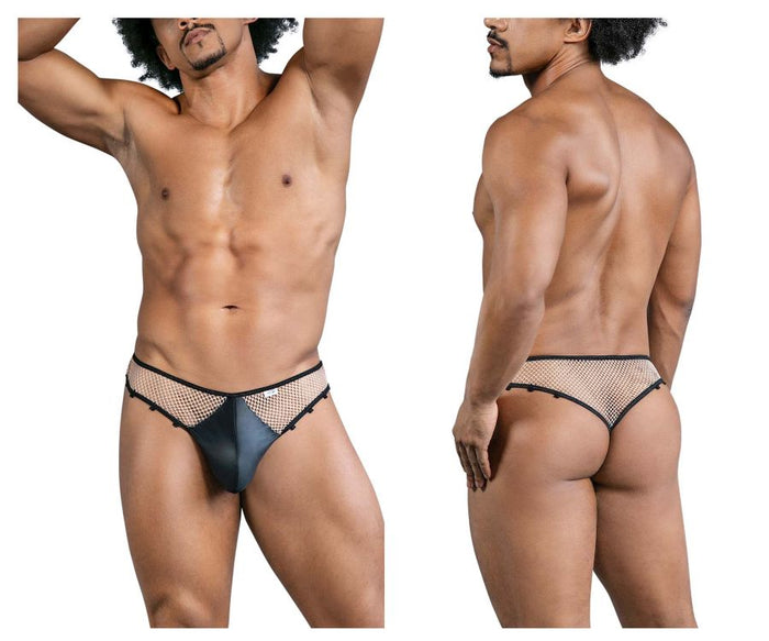 clever moda CandyMan 99860 Fishnet Thongs Color Nude-Black