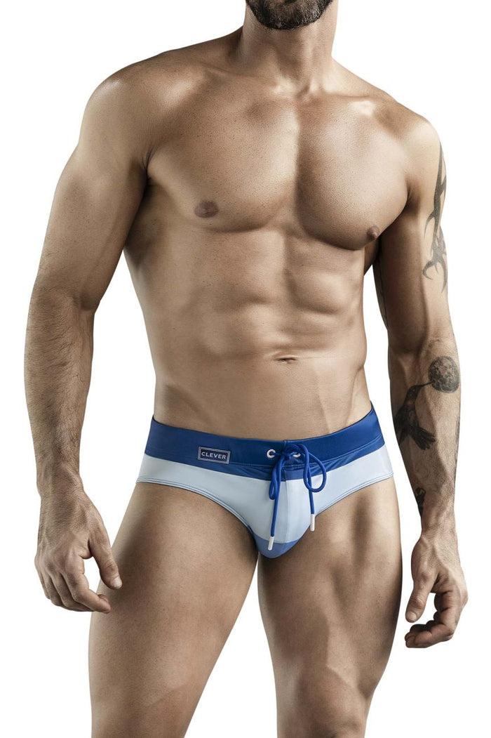 Clever Moda Clever 1802 Wave Swim Briefs Color Blue