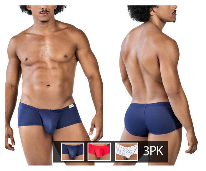 clever moda Clever 229949 3PK Autralian Latin Trunks Color Red-Blue-White