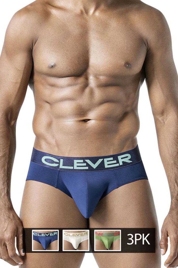 Clever Moda Clever 519968 3PK Australian Latin Briefs Color Beige-Blue-Green