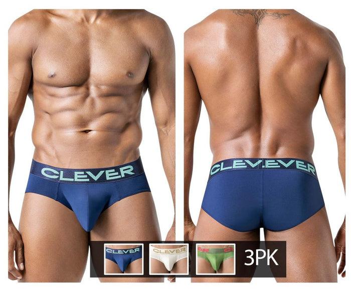 clever moda Clever 519968 3PK Australian Latin Briefs Color Beige-Blue-Green
