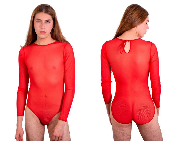 clever moda PLURAL PL001 Bodysuit Color Red