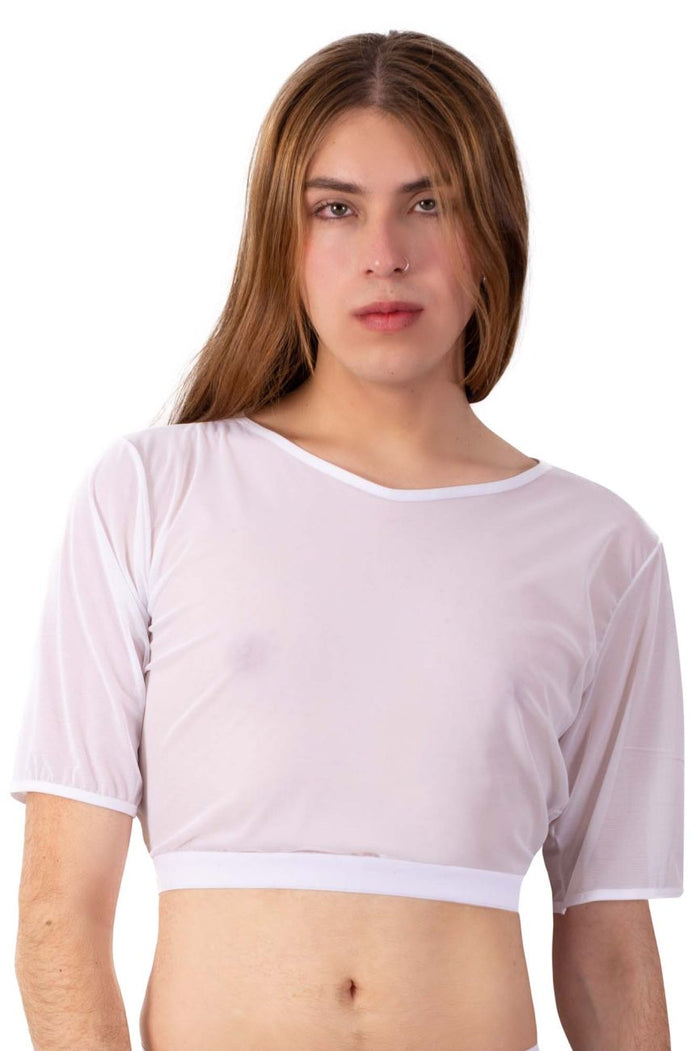 Clever Moda PLURAL PL009 Crop Top Color White
