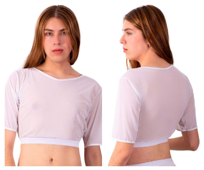 clever moda PLURAL PL009 Crop Top Color White