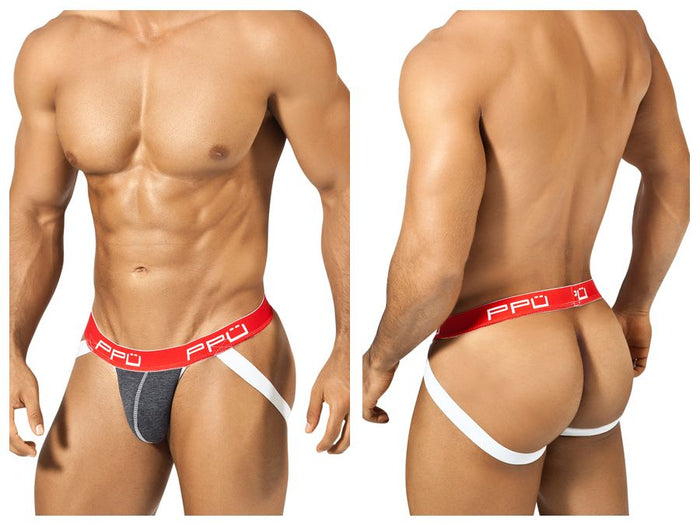 clever moda PPU 1308 Jockstrap Color Gray-Red