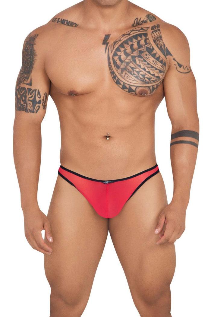 Clever Moda Xtremen 91126 Mesh Thongs Color Red