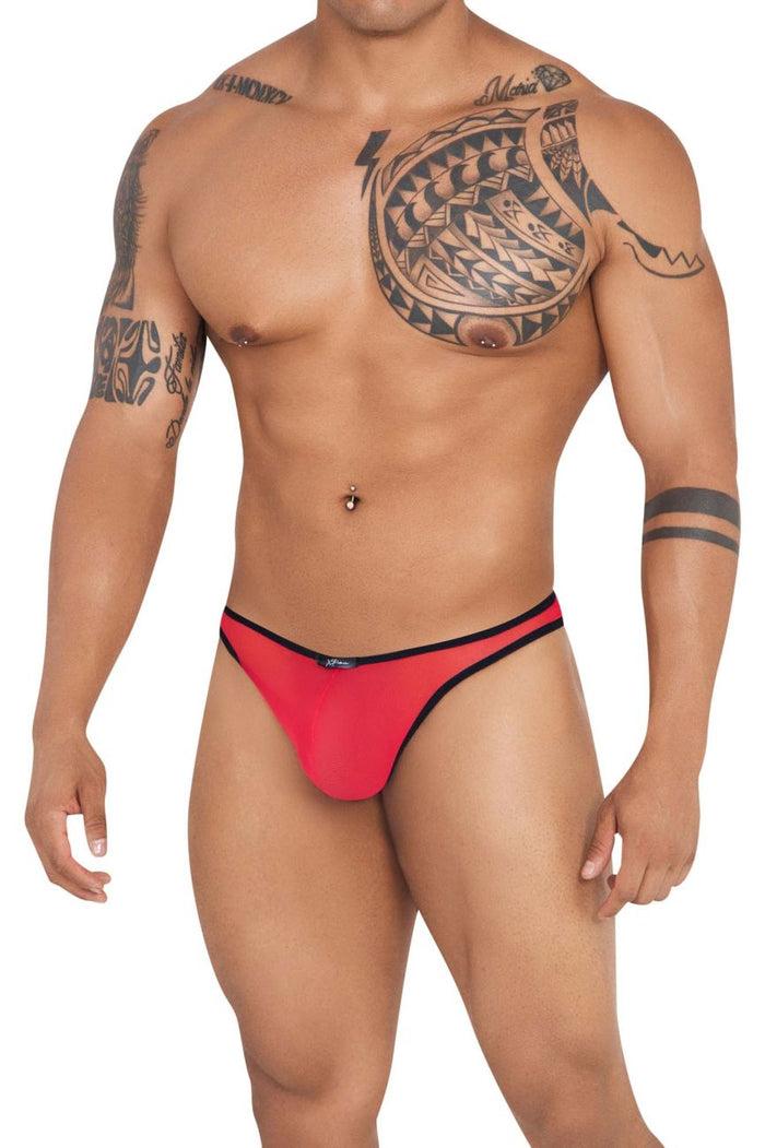 Clever Moda Xtremen 91126 Mesh Thongs Color Red