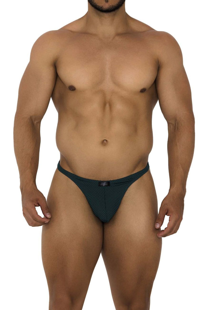 Clever Moda Xtremen 91185 Mesh Thongs Color Green