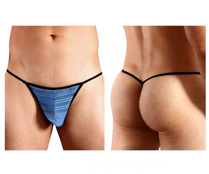 clever moda Doreanse 1306-BLU Mesh G-String Thong Color Blue