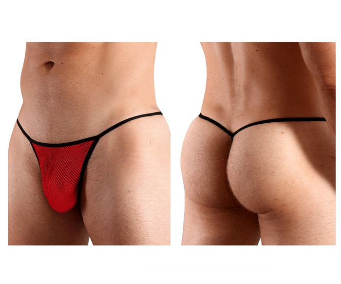 clever moda Doreanse 1306-RED Mesh G-String Thong Color Red