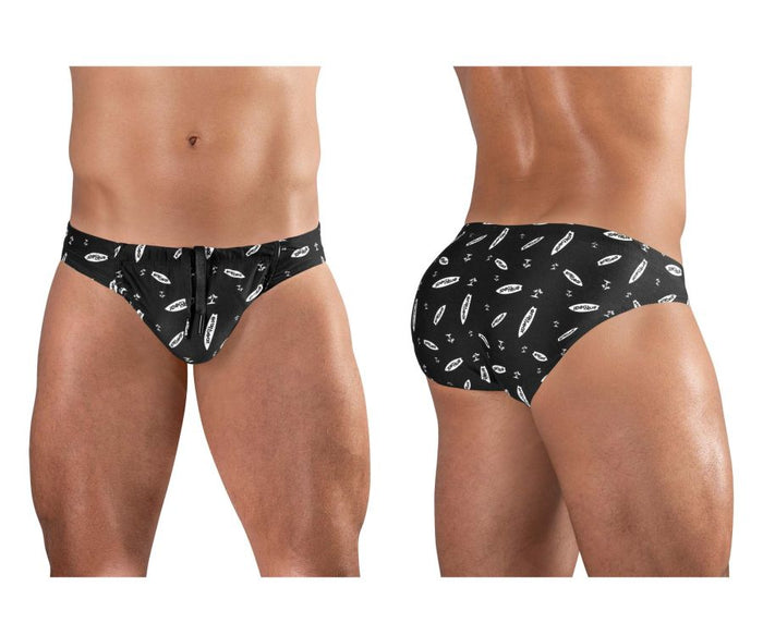 clever moda ErgoWear EW1763 FEEL SW Swim Briefs Color Black-White
