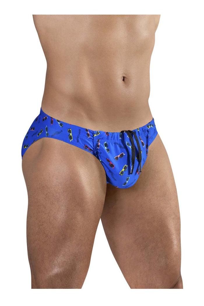 Clever Moda ErgoWear EW1764 FEEL SW Swim Briefs Color Blue-Sunglasses