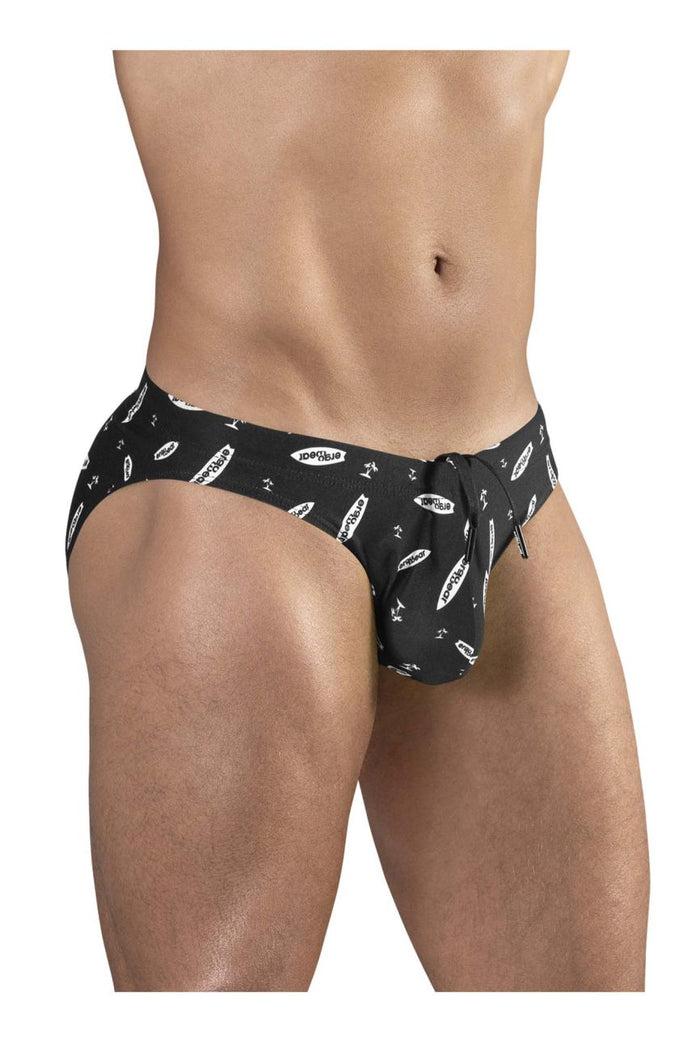 Clever Moda ErgoWear EW1766 X4D SW Swim Briefs Color Black-White
