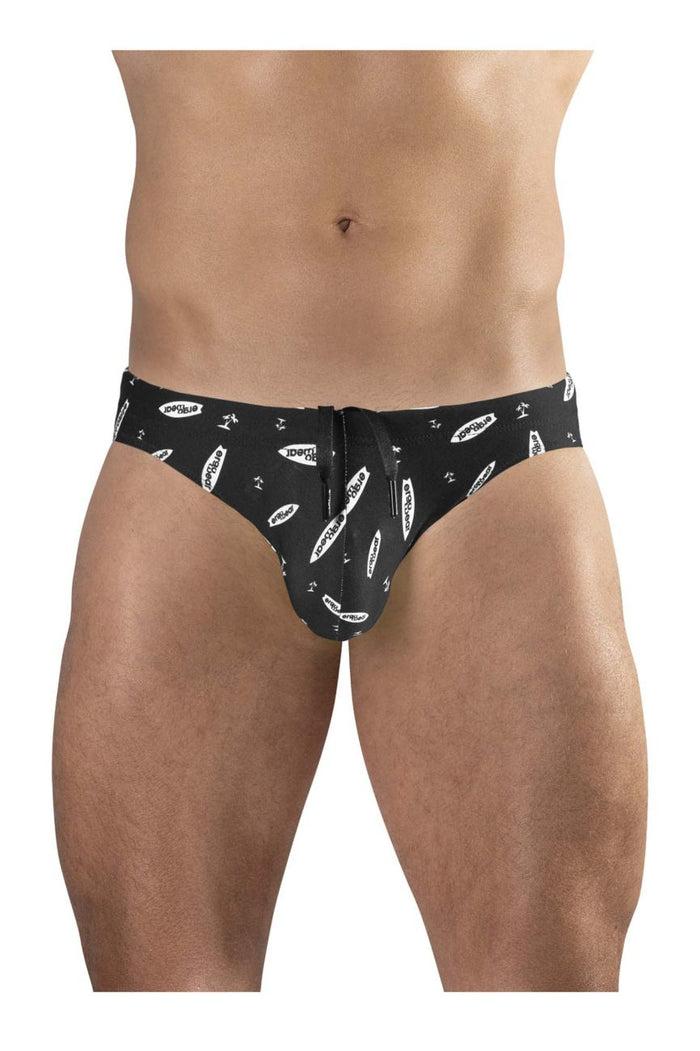 Clever Moda ErgoWear EW1766 X4D SW Swim Briefs Color Black-White