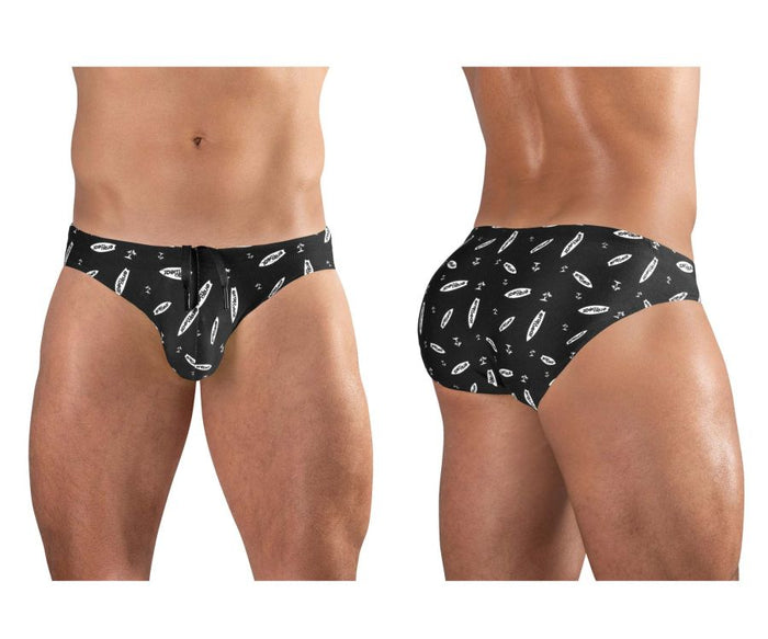 clever moda ErgoWear EW1766 X4D SW Swim Briefs Color Black-White