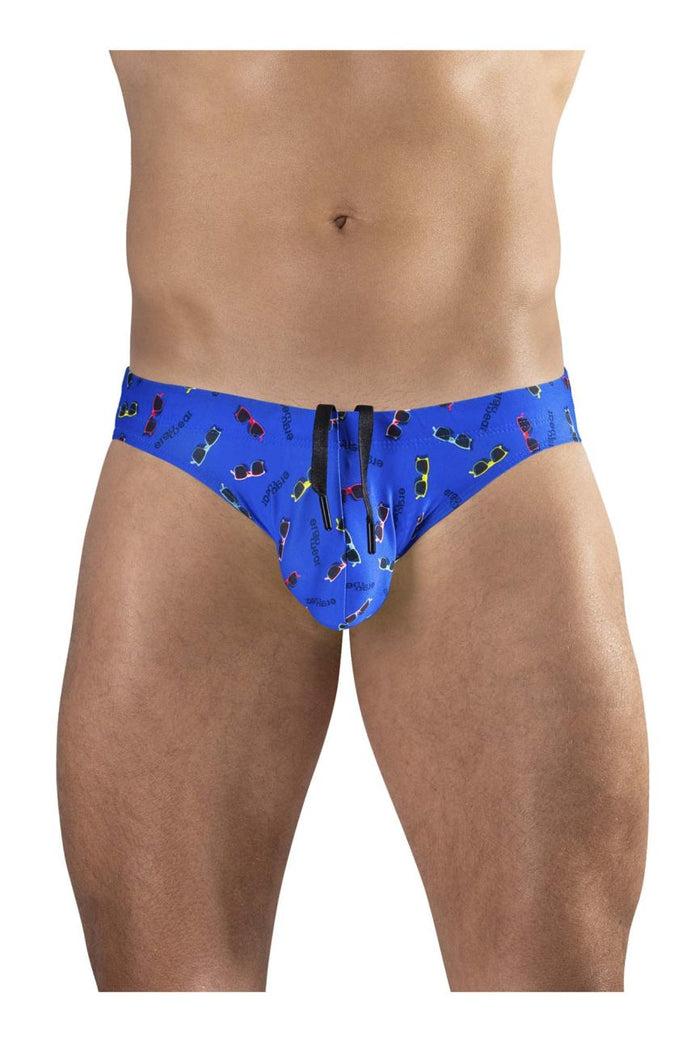 Clever Moda ErgoWear EW1767 X4D SW Swim Briefs Color Blue-Sunglasses