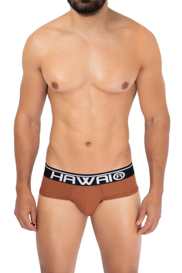 Clever Moda HAWAI 42191 Solid Microfiber Hip Briefs Color Amber